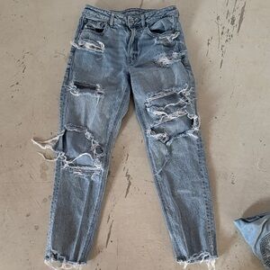 American Eagle Outfitters Distressed Light Blue Ripped Jeans